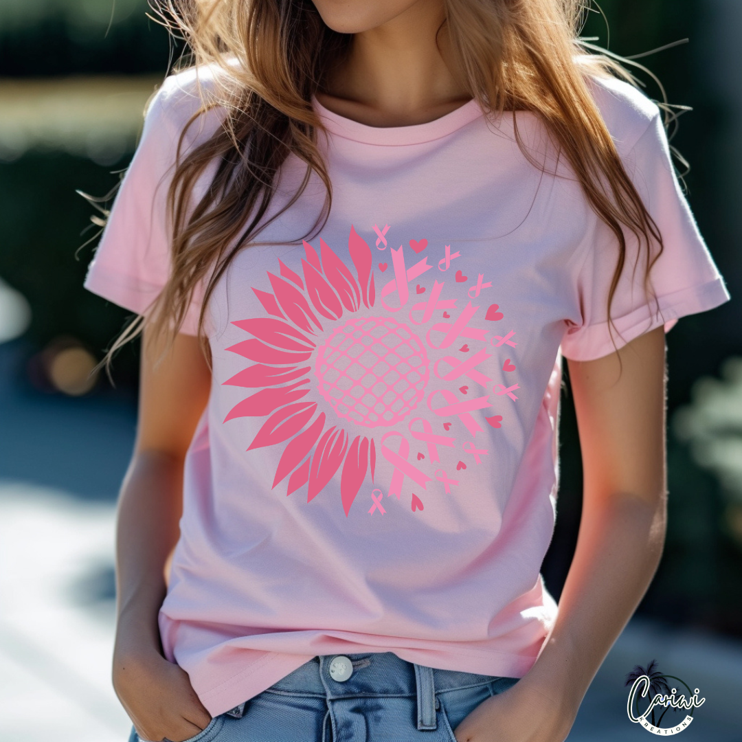 Short Sleeve - Cancer Awareness Sun Flower