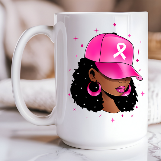 Lady with Cap - Cancer Awareness 15oz Mug