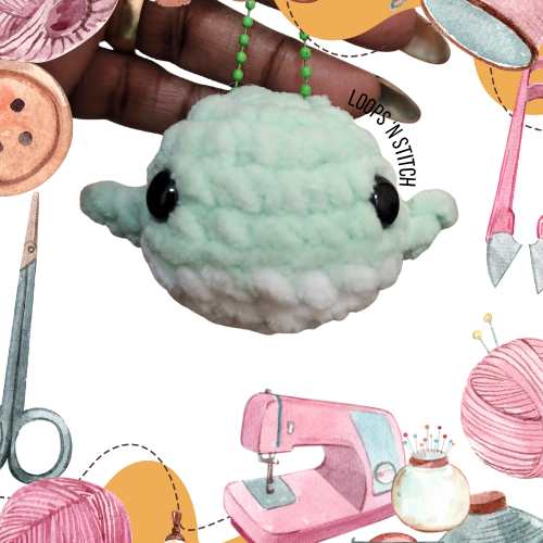 Whale Keychain - Loops 'N Stitch